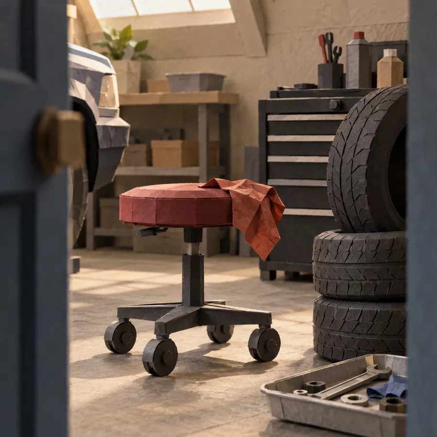 Illustration of auto repair shops equipment and workspace